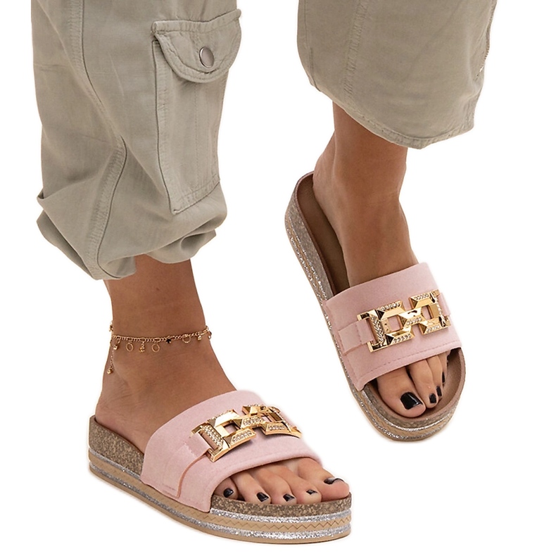 Niamh ružičaste japanke sa sjajnom kopčom ružičasta