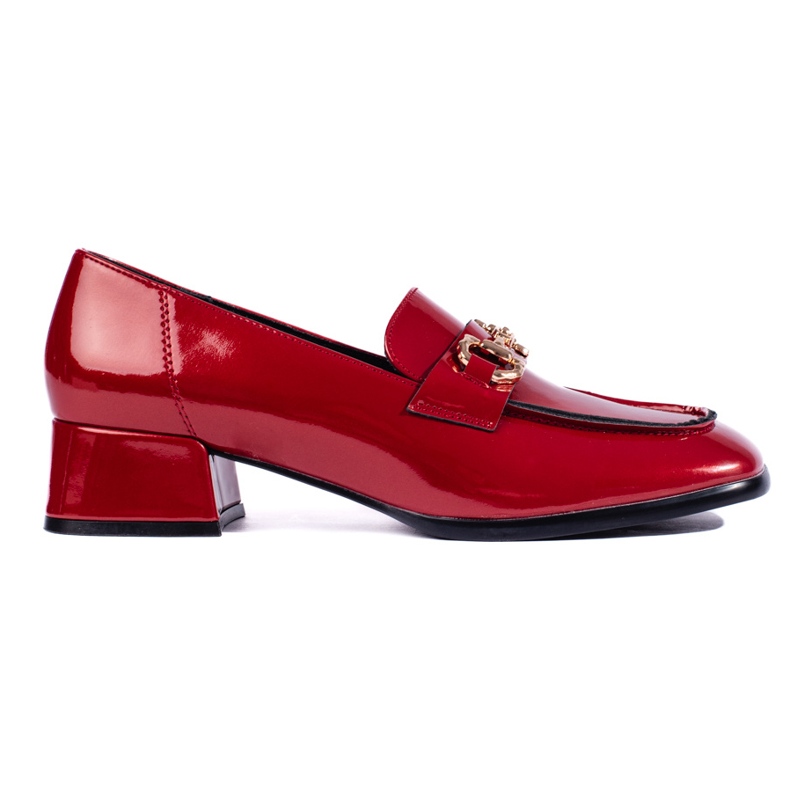 Sergio Leone Ženske crvene lakovane mokasine crvena