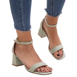 Svijetlo zelene Issa sandale na visoku petu zelena