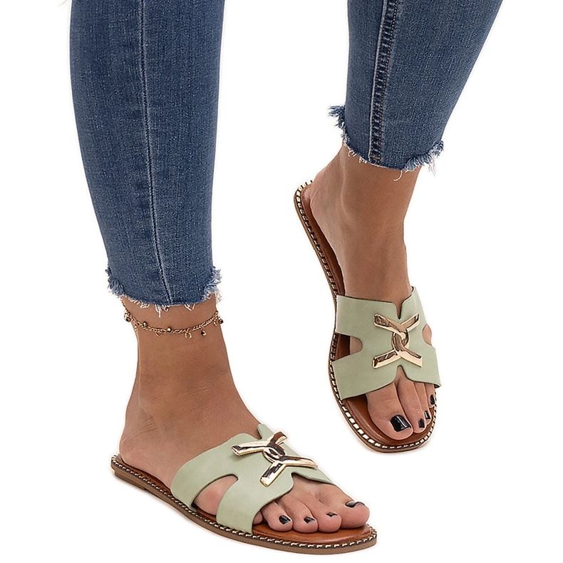 Zelene japanke s Razanna kopčom zelena