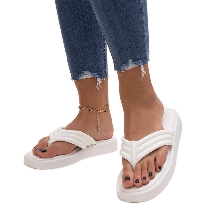 Bijele ravne japanke Shishal bijela