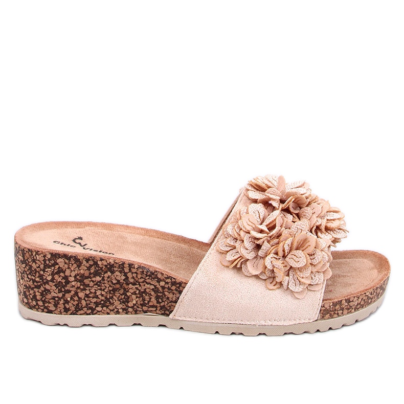 Minass Beige mule s cvjetnim uzorkom bež