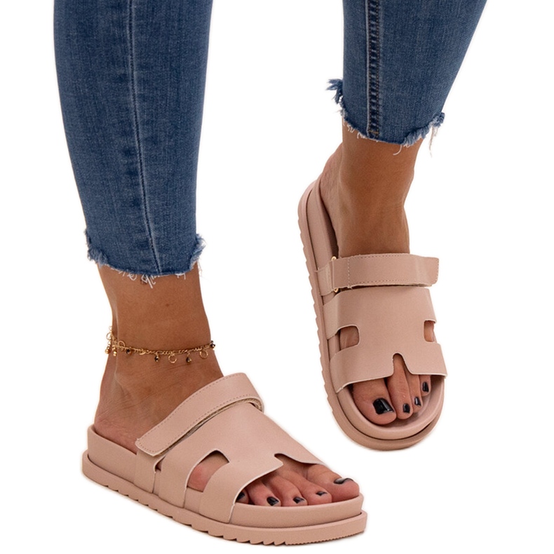 Bež japanke na čičak marke Kassis