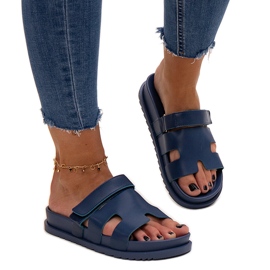 Mornarsko plave japanke na čičak marke Kassis plava