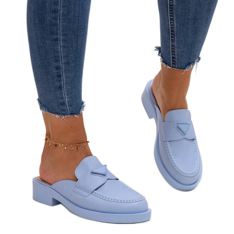 Plave Berkshire mule sa zatvorenim prstima plava