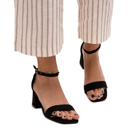 Crne Issa sandale na visoku petu crno