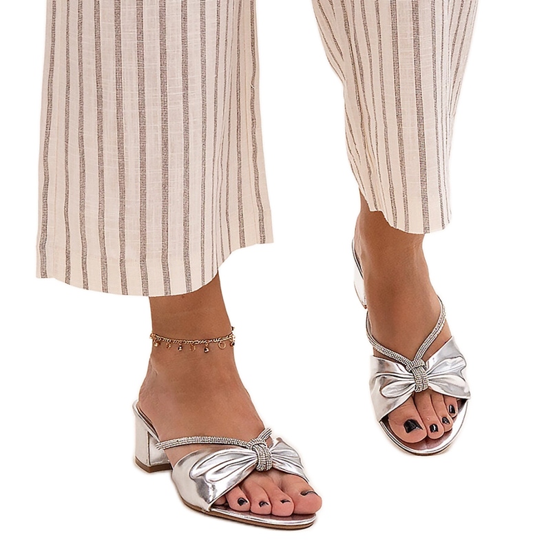 Mule na visoku petu ukrašene Anbrani cirkonima srebro