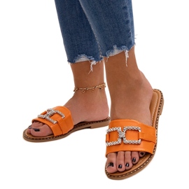 Narančaste japanke s ukrasnom kopčom marke Rochaela narančasta