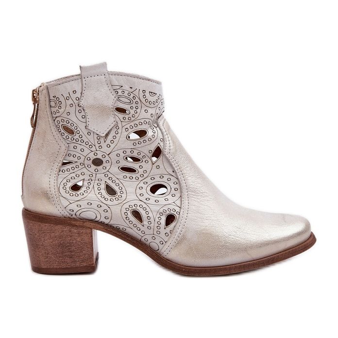 Lewski Shoes Ažurirane kožne gležnjače Cipele Lewski 3170/2 Zlatna guma