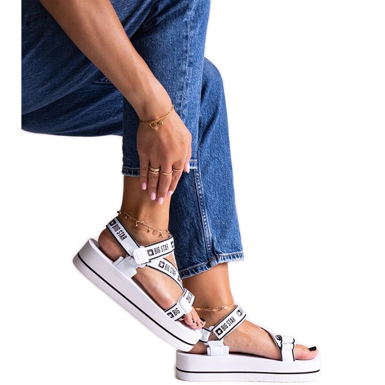 Bijele sandale s platformom Big Star NN274A526 bijela