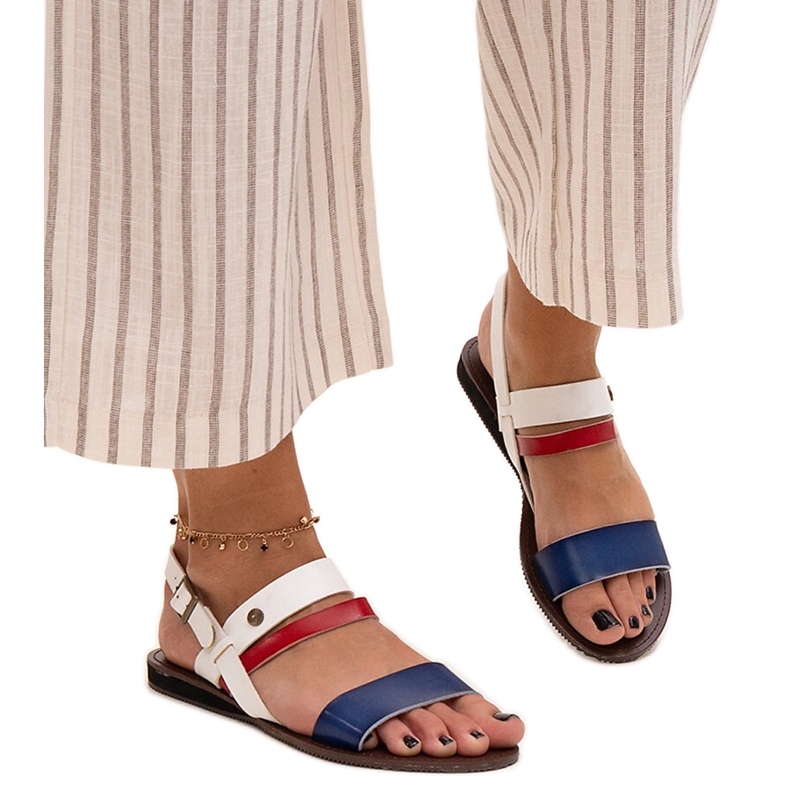 Ženske sandale s unutrašnjosti od Serrata kože plava