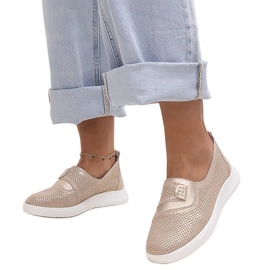 Etels zlatne perforirane kožne tenisice zlatni