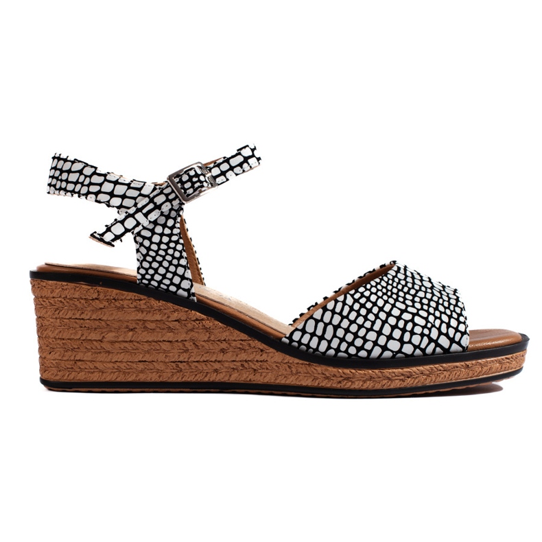 Udobne ženske sandale na klin Sergio Leone bijela