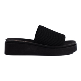 Sergio Leone Ženske crne sandale na klin crna