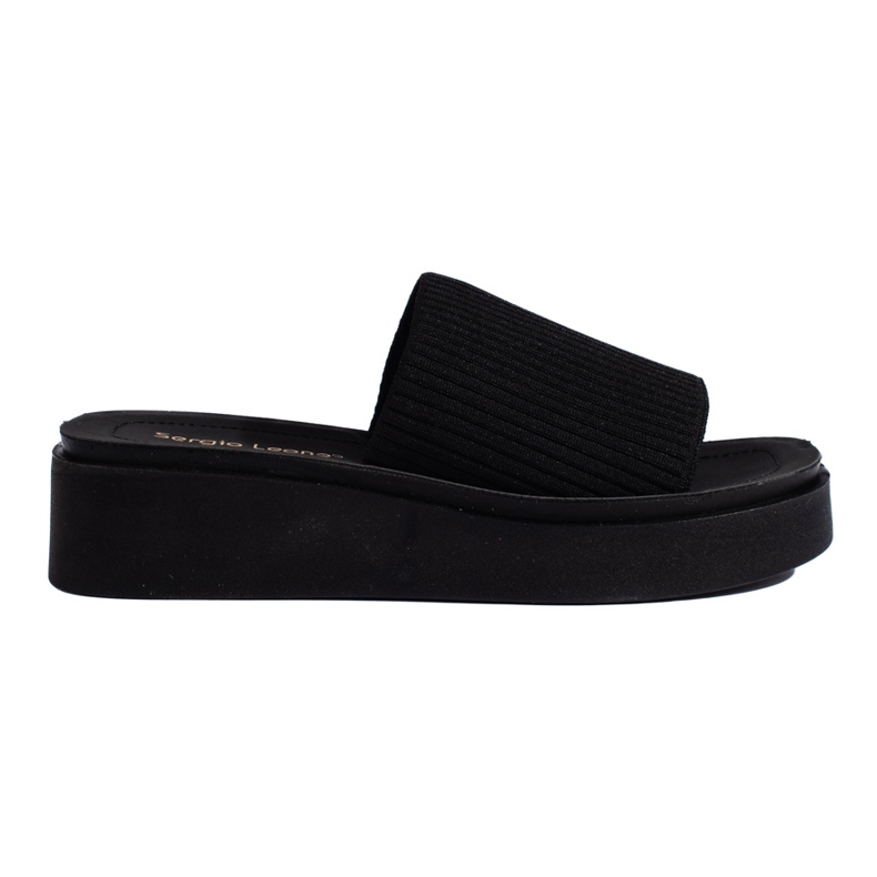 Sergio Leone Ženske crne sandale na klin crno