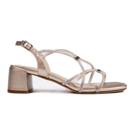 Ženske zlatne sandale s ukrasnim remenčićima marke Sergio Leone zlatni