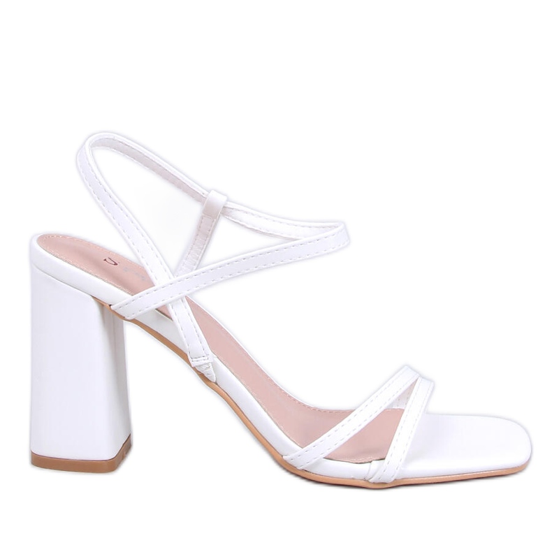 Borelli Bijele sandale na stabilnu petu bijela