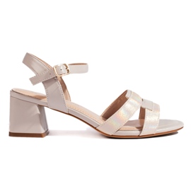 Bež sjajne ženske sandale Sergio Leone