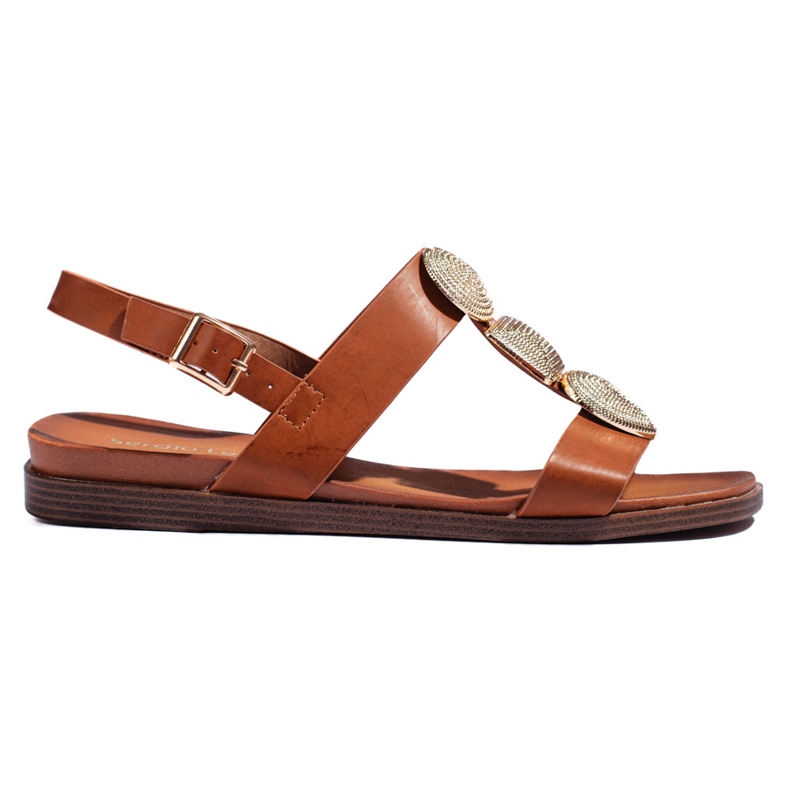 Ženske smeđe ravne sandale Sergio Leone smeđa