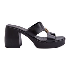 Zazoo 40419 Ženske kožne japanke s izrezima i ukrasima, crne crno