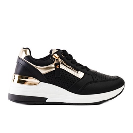 Crne ažurne tenisice Danai na wedge crna