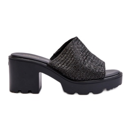 Ženske crne Titantha pletene japanke s visokim petama crna