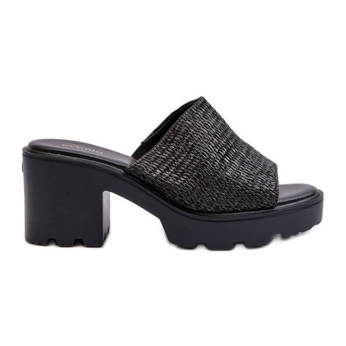 Ženske crne Titantha pletene japanke s visokim petama crno