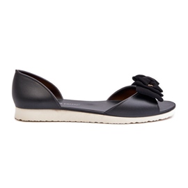 Ženske gumene balerinke s mašnom, crna Georia