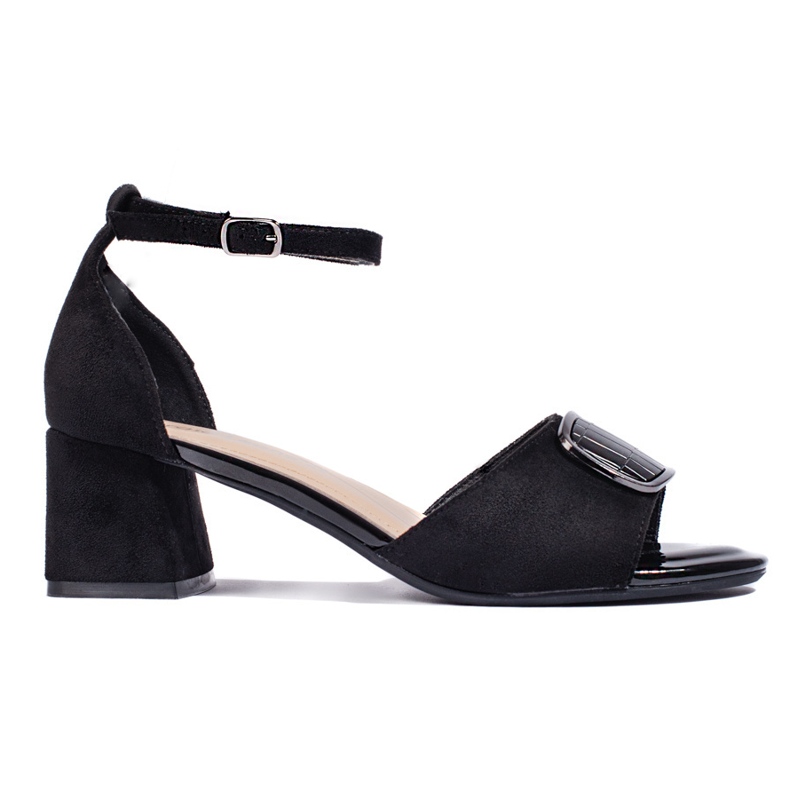 Crne sandale na visoku petu marke Sergio Leone crno