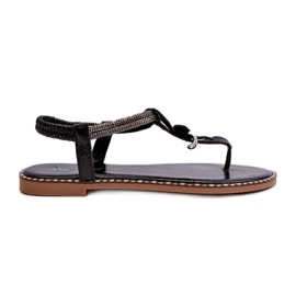 Ženske ravne sandale sa ukrasnim cvijetom, Black Edoni crna