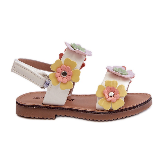 Dječje sandale ukrašene cvjetovima Višebojni Tinette bijela