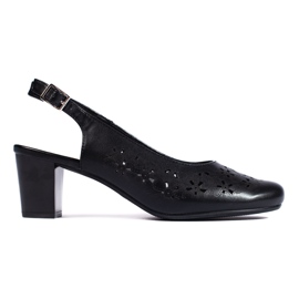 Sergio Leone Ženske ažurne crne cipele crna