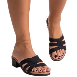 Lidiene crne mule na visoku petu crna