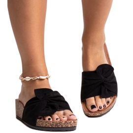 Crne papuče s Ghaza klinom od pluta crno