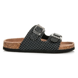 American Club papuče na točkice crna