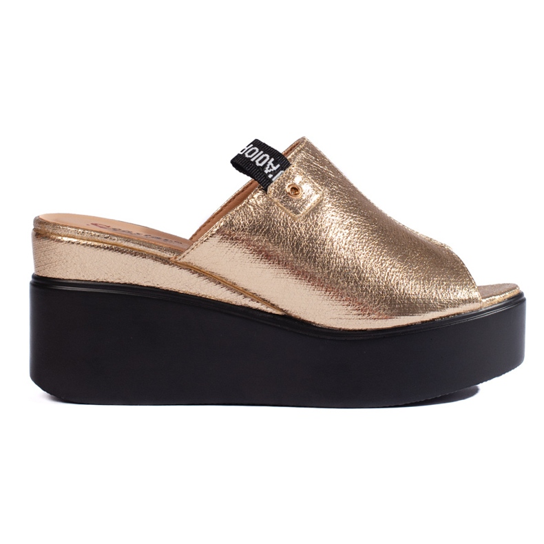 Zlatne sandale na klin zlatna