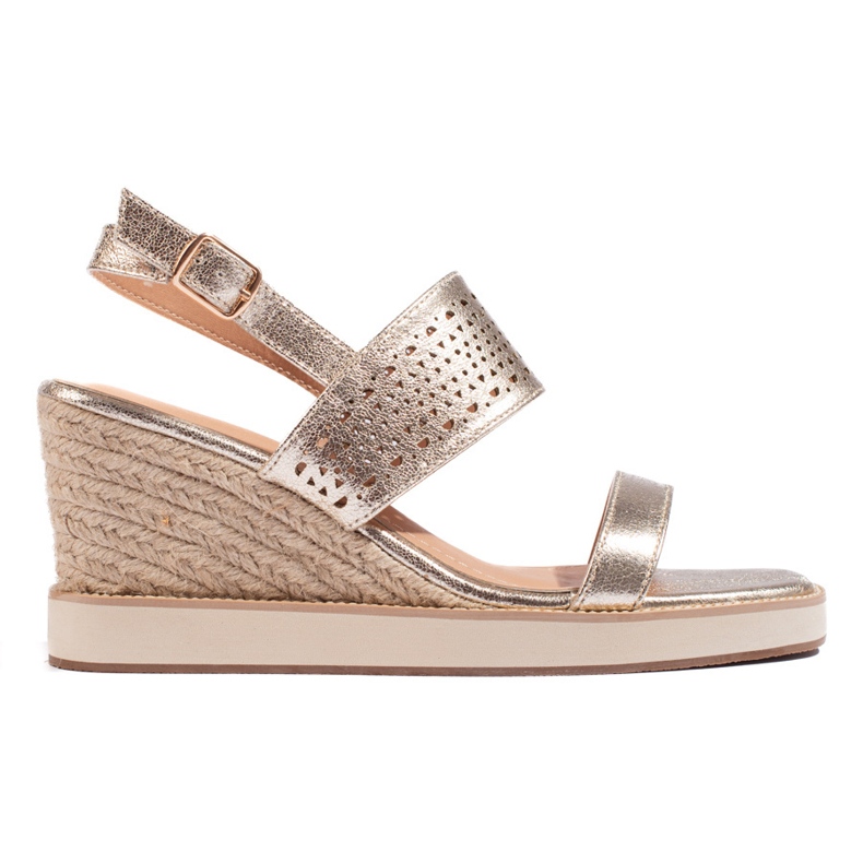 Zlatne ženske sandale na wedges zlatna