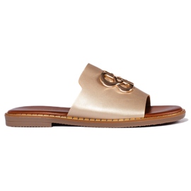 Zlatne ženske japanke s ukrasom zlatni