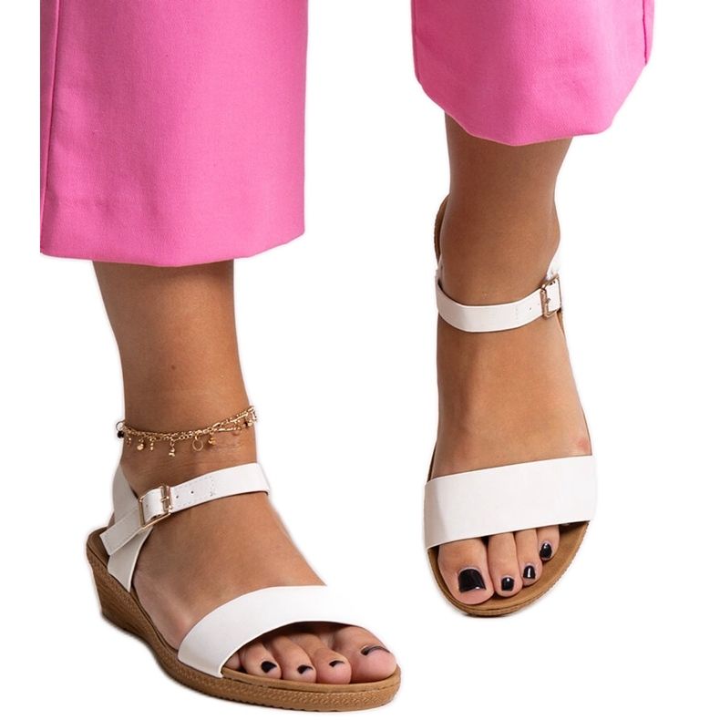 Bijele sandale od Makdaka eko kože bijela