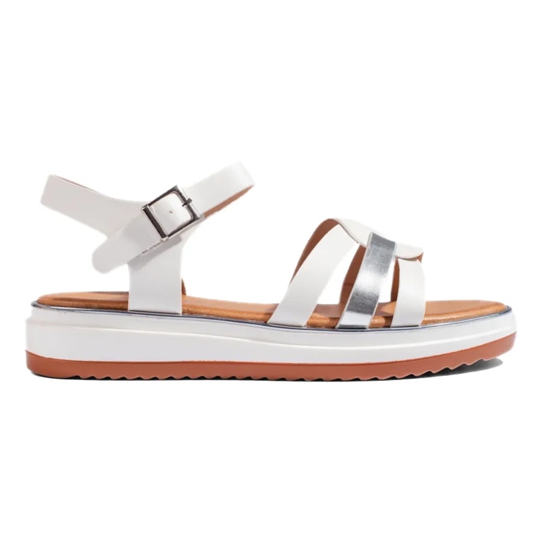 Bijele ženske sandale s platformom bijela