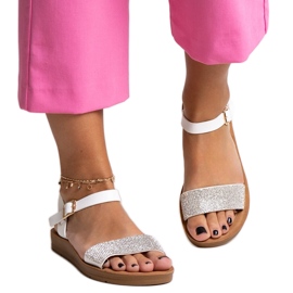 Bijele sandale s kubičnim cirkonima Estellaria bijela