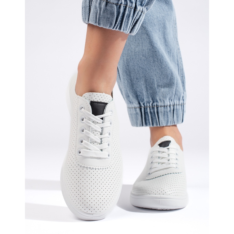 Seastar Ženske bijele ažur cipele na vezanje bijela