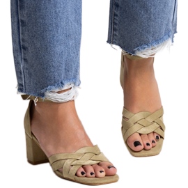 Zelene Wajda sandale na visoku petu zelena