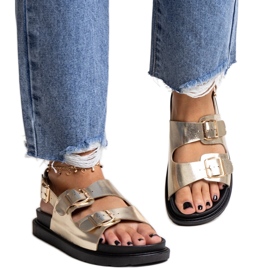 Bashera zlatne sandale s platformom zlatni