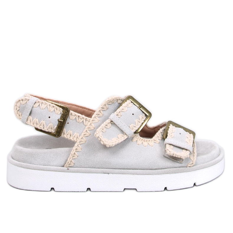 Badey sive sandale s platformom siva