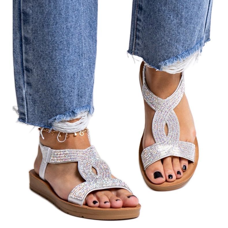 Srebrne sandale ukrašene Michalina cirkonima srebro