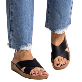 Crne mule na wedge od Burtuka eko kože crna