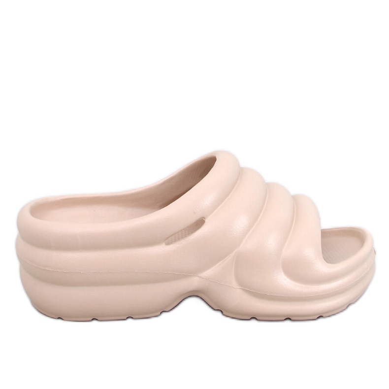 Brassie DK.BEIGE japanke od pjene na platformu - tamno bež