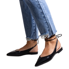 Crne balerinke na vezanje od Batra eko kože crna