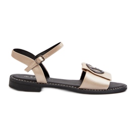 Ženske sandale s ukrasom S.Barski KV27-045 zlato zlatni